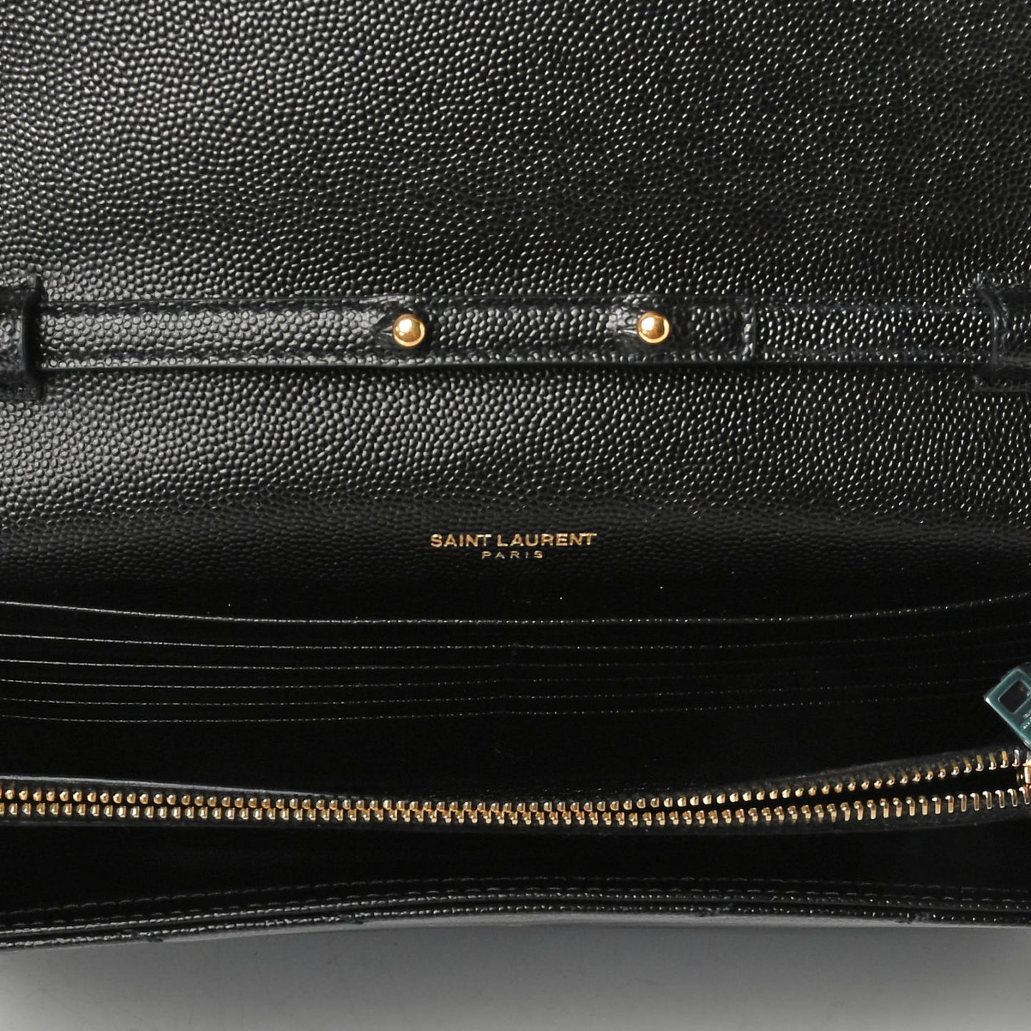 Grain De Poudre Matelasse Chevron Monogram Chain Wallet Black
