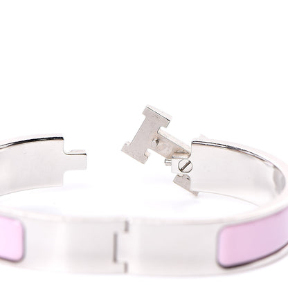 Hermes Enamel Narrow Clic Clac H Bracelet PM Rose Dragee 5 of 6