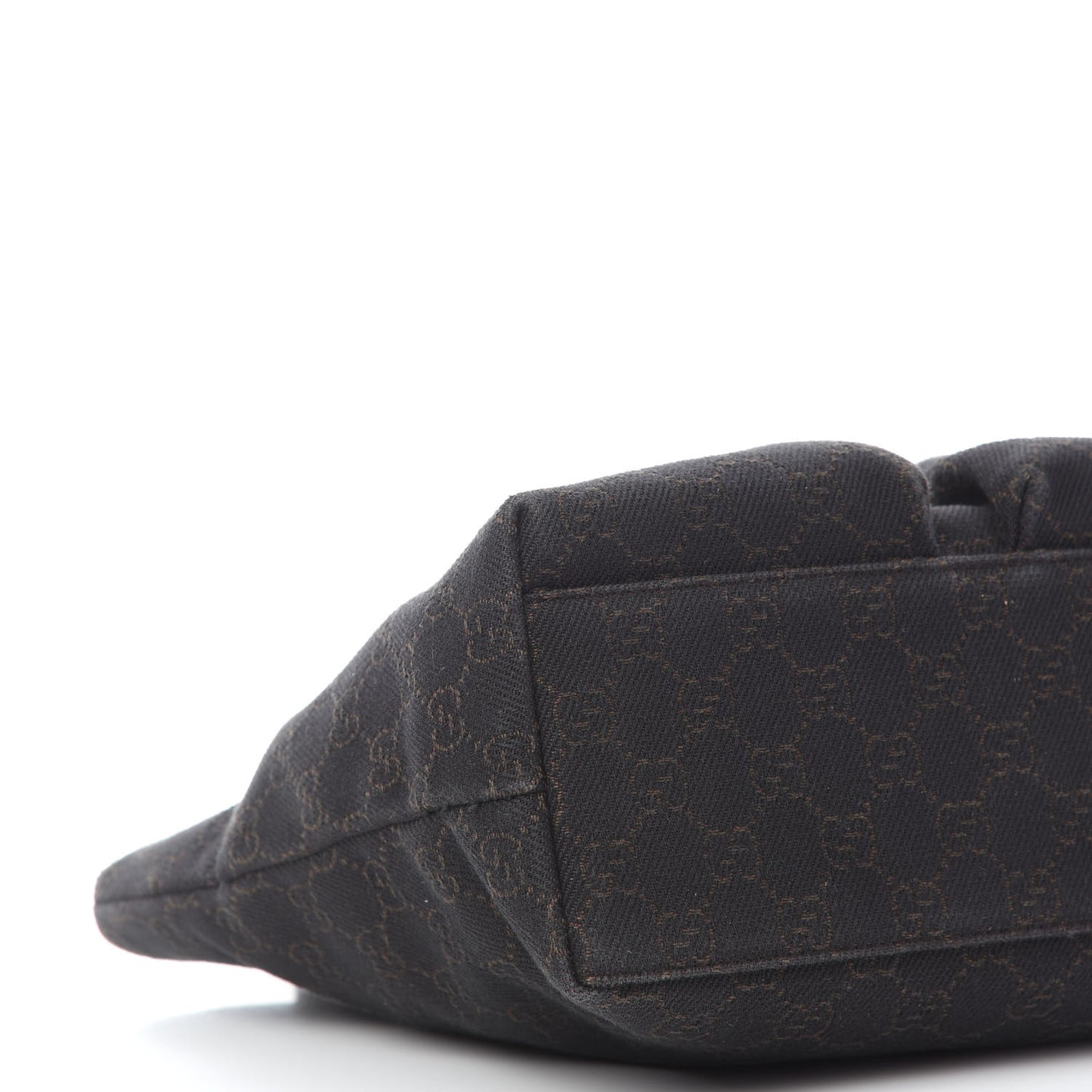 Denim Monogram Double Pocket Tote Dark Brown