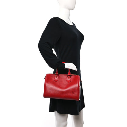 Louis Vuitton Epi Speedy 25 Castillan Red 2 of 8