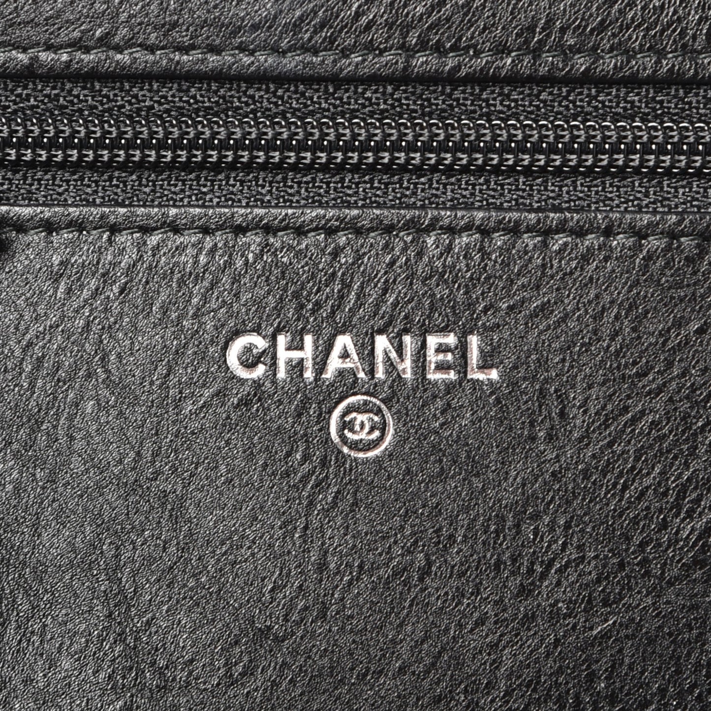 Crumpled Calfskin Quilted Wallet On Chain WOC So Black