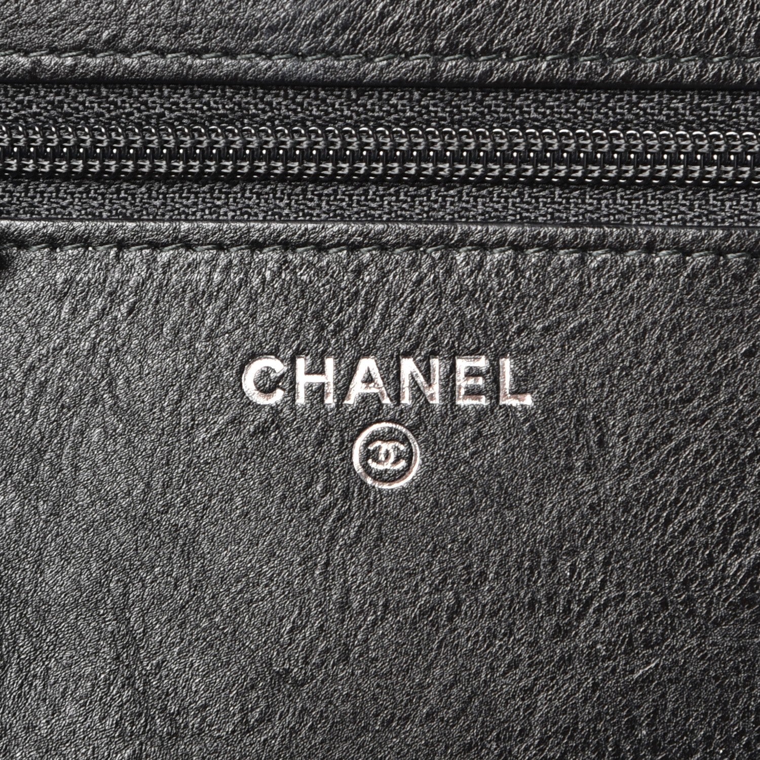 Chanel Crumpled Calfskin Quilted Wallet On Chain WOC So Black 6 of 8