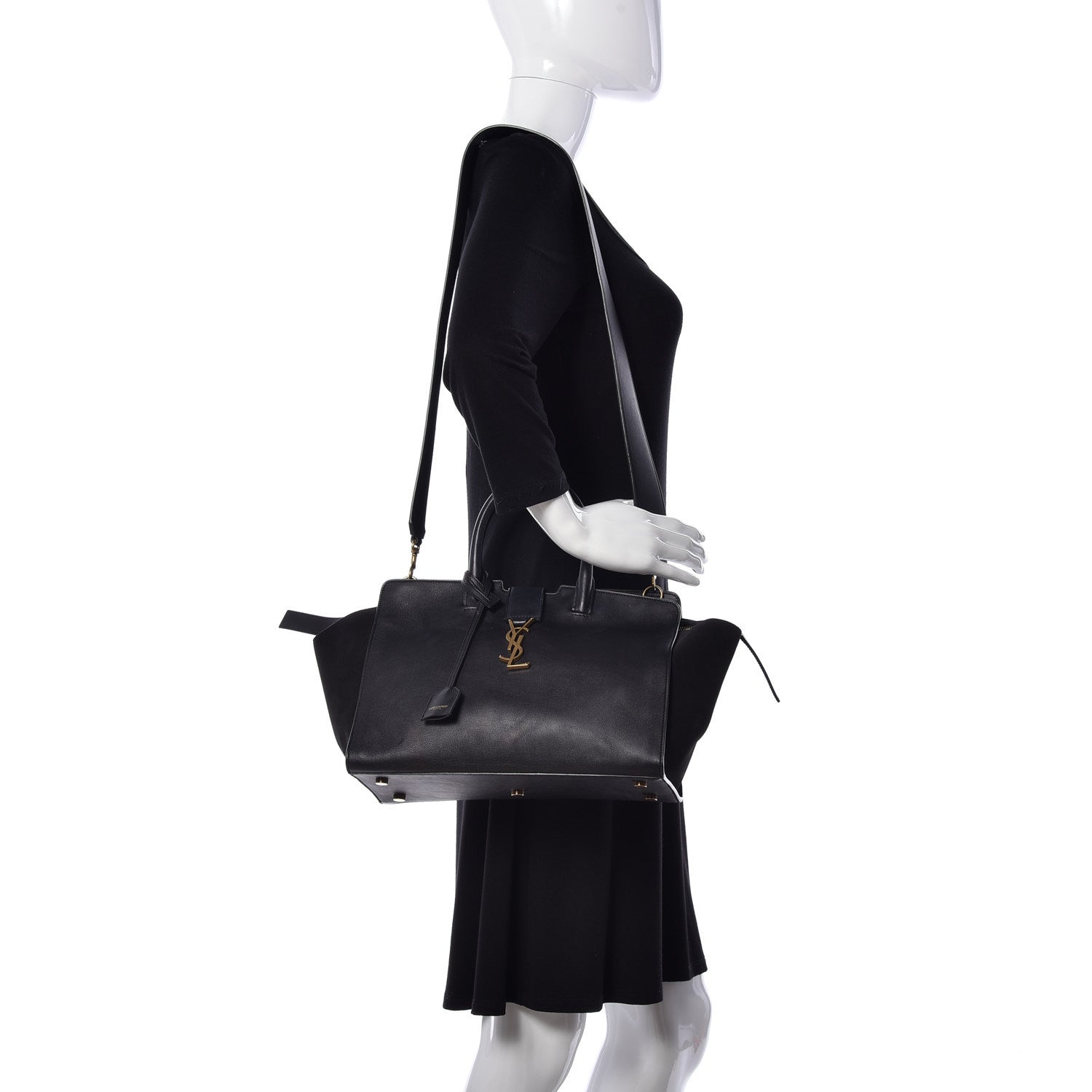 Saint Laurent Calfskin Small Monogram Downtown Cabas Black 2 of 11