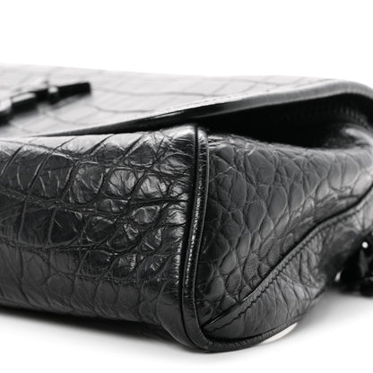 Saint Laurent Crocodile Embossed Calfskin Matelasse Monogram Baby Niki Shoulder Belt Bag Black 10 of 10