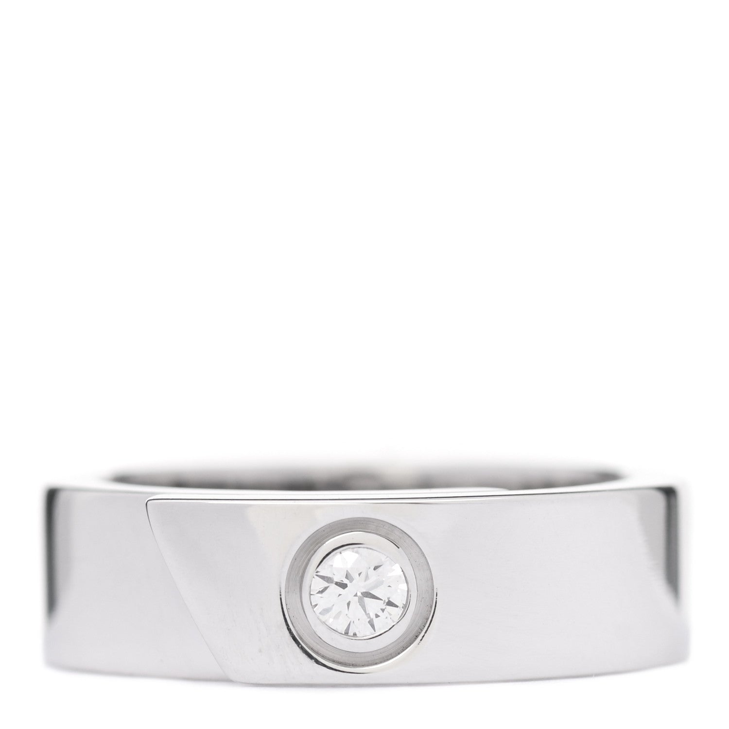 Cartier 18K White Gold Diamond Anniversary Band Ring 49 4.75 1 of 6