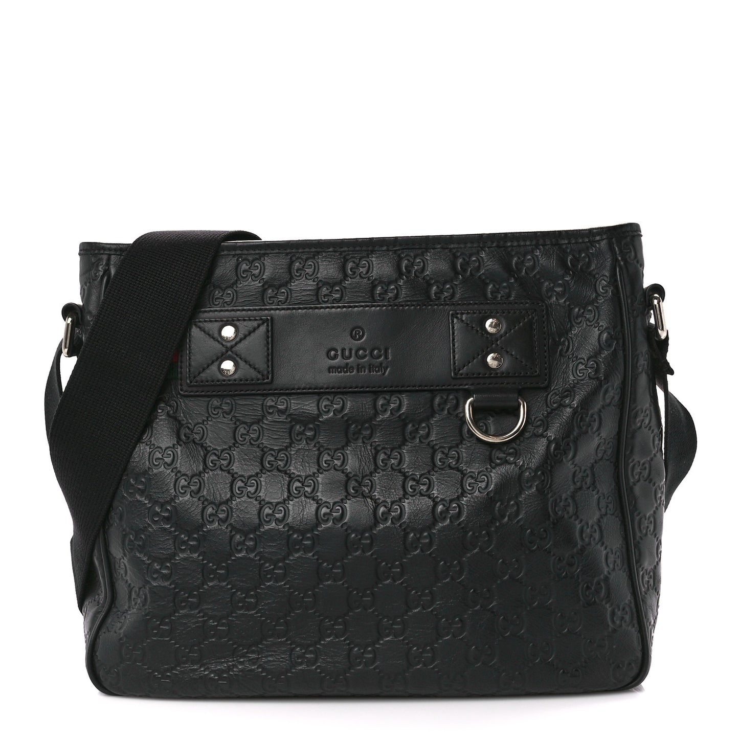 Guccissima Flat Messenger Bag Black