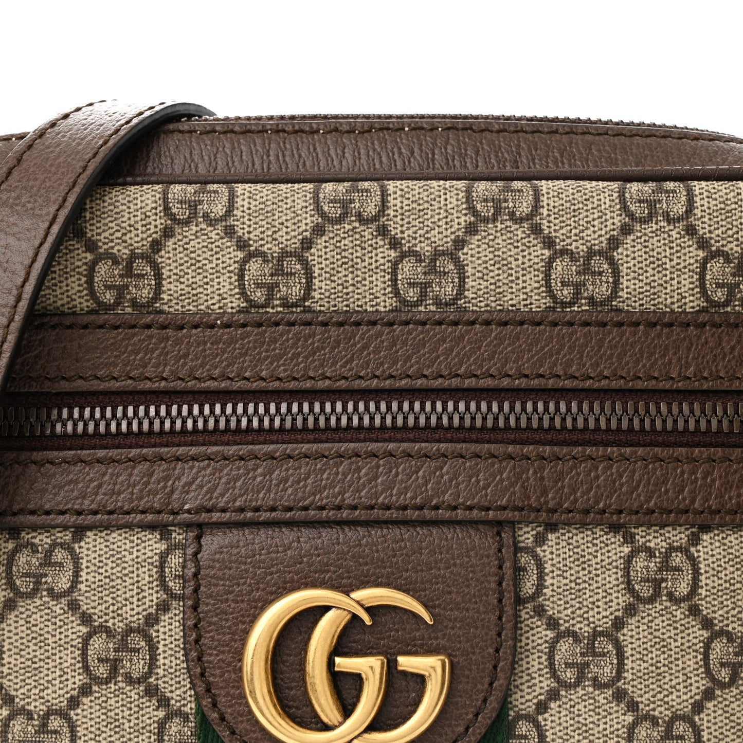 GG Supreme Monogram Web Small Ophidia Messenger Bag Brown