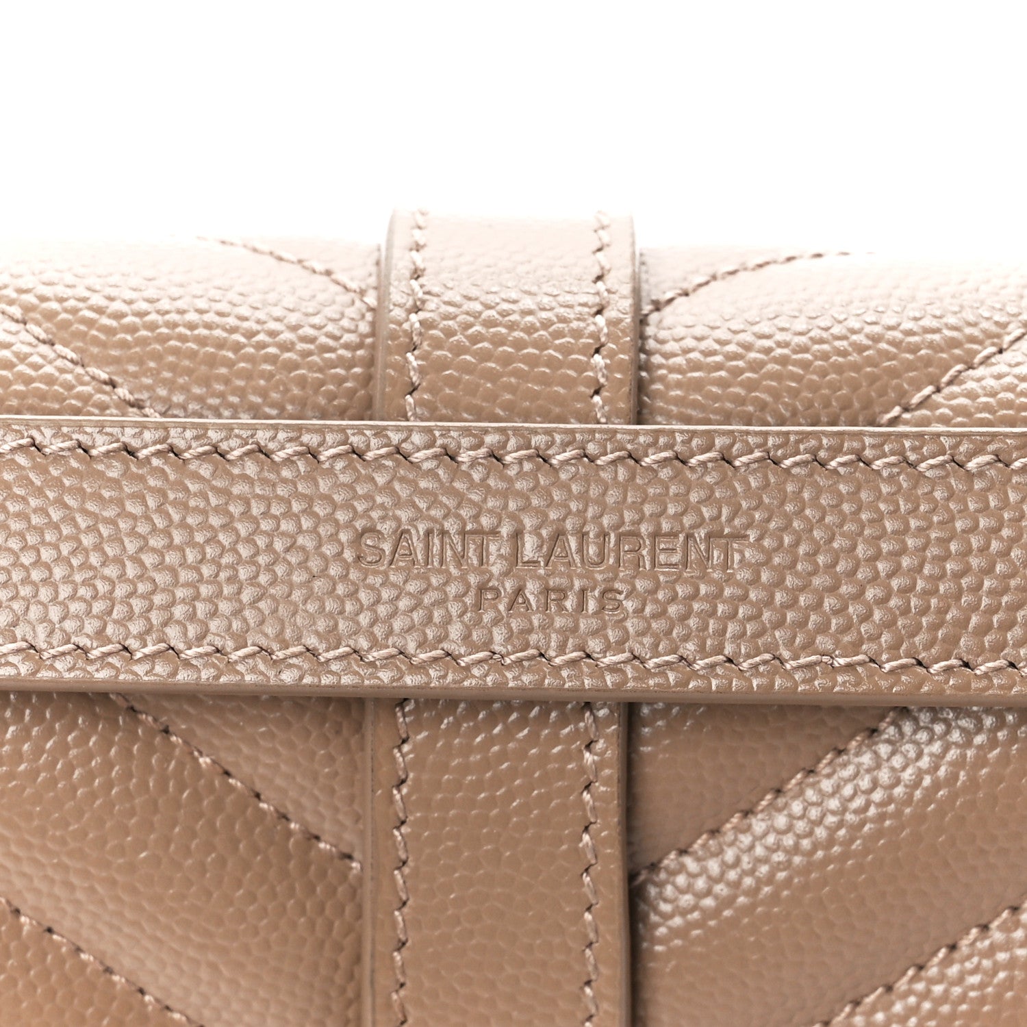 Saint Laurent Grain De Poudre Textured Mixed Matelasse Medium Triquilt Monogram Satchel Dark Beige 9 of 12