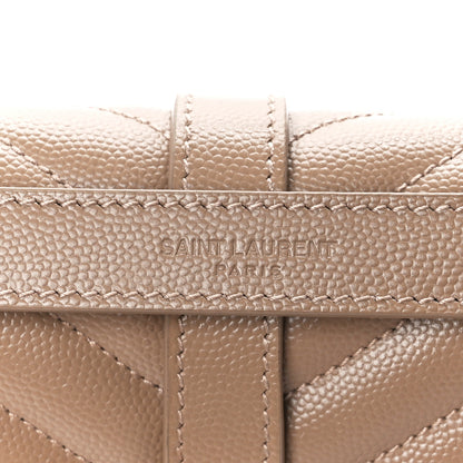 Saint Laurent Grain De Poudre Textured Mixed Matelasse Medium Triquilt Monogram Satchel Dark Beige 9 of 12