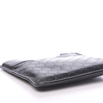 Gucci Guccissima Medium Flat Messenger Bag Black 8 of 14