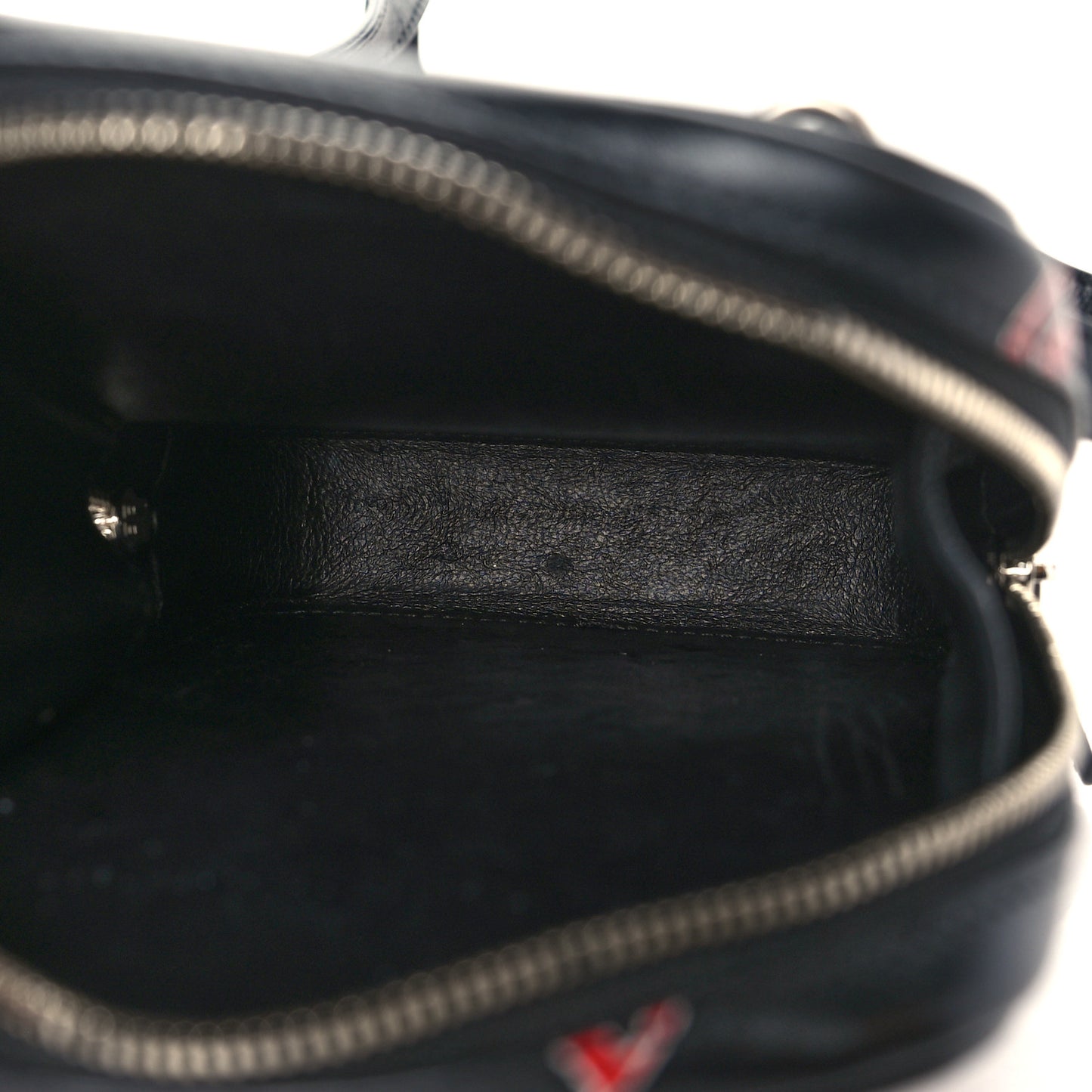 Calfskin Logo Print Cash Phone Holder Bag Black Red