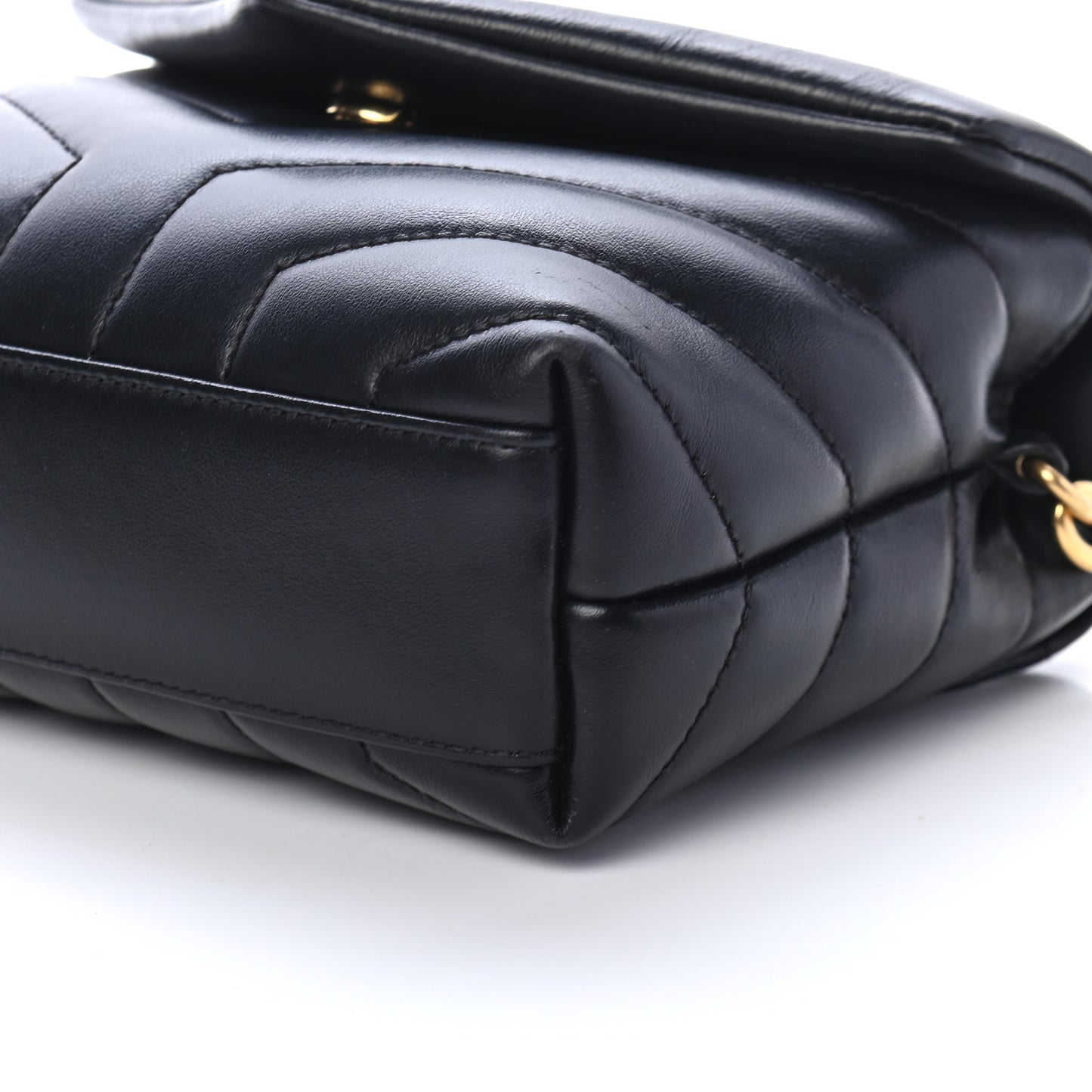 Calfskin Y Quilted Monogram Toy Loulou Crossbody Bag Black