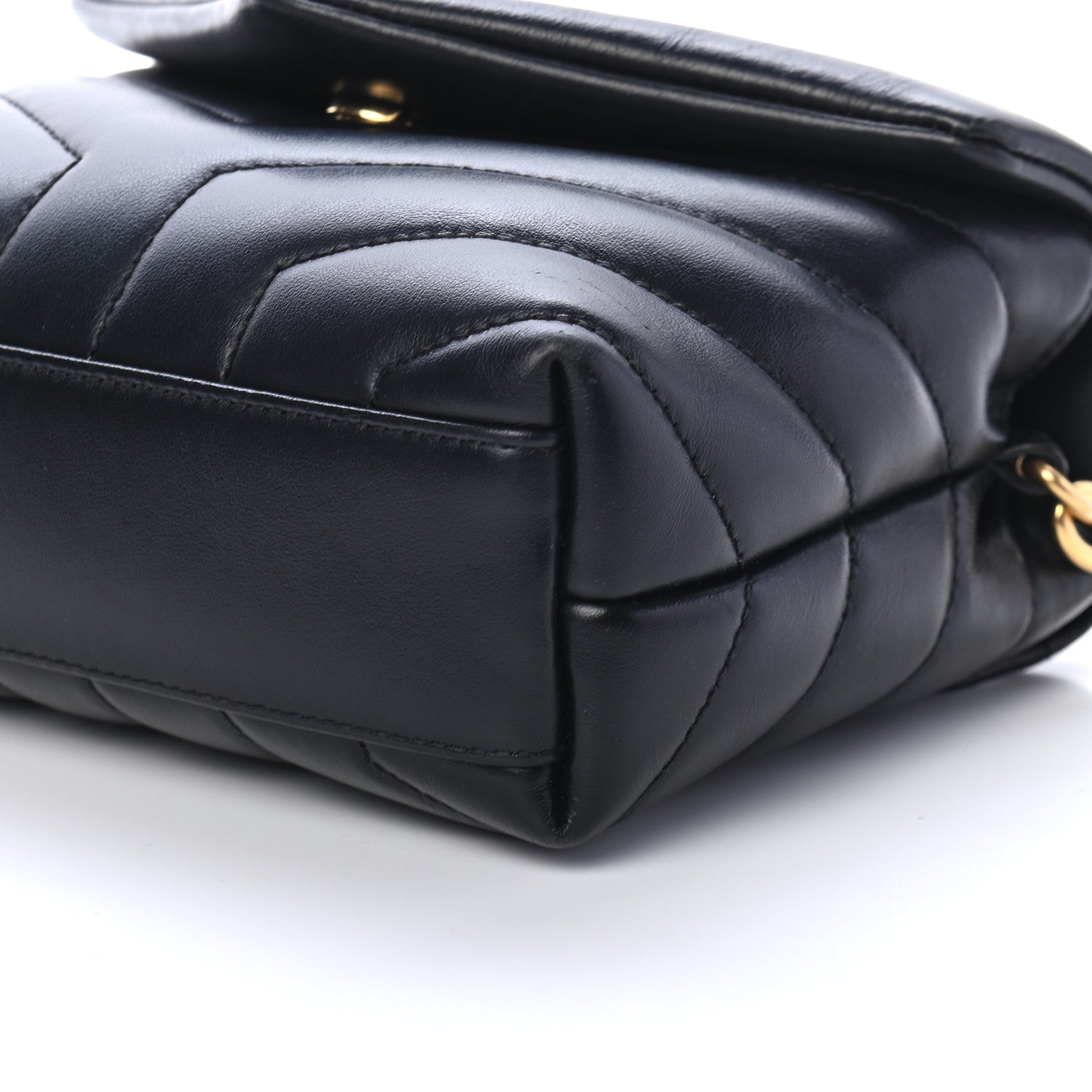 Saint Laurent Calfskin Y Quilted Monogram Toy Loulou Crossbody Bag Black 9 of 9