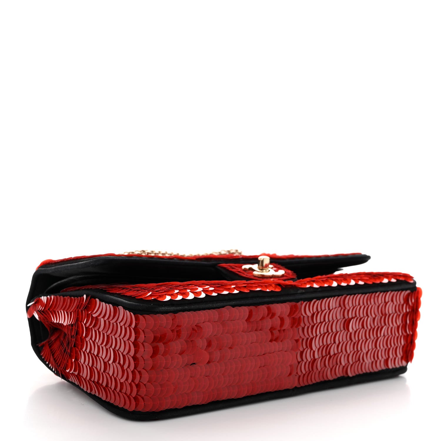 Chanel Satin Sequin Paris Shanghai Medium Double Flap Red 4 of 11