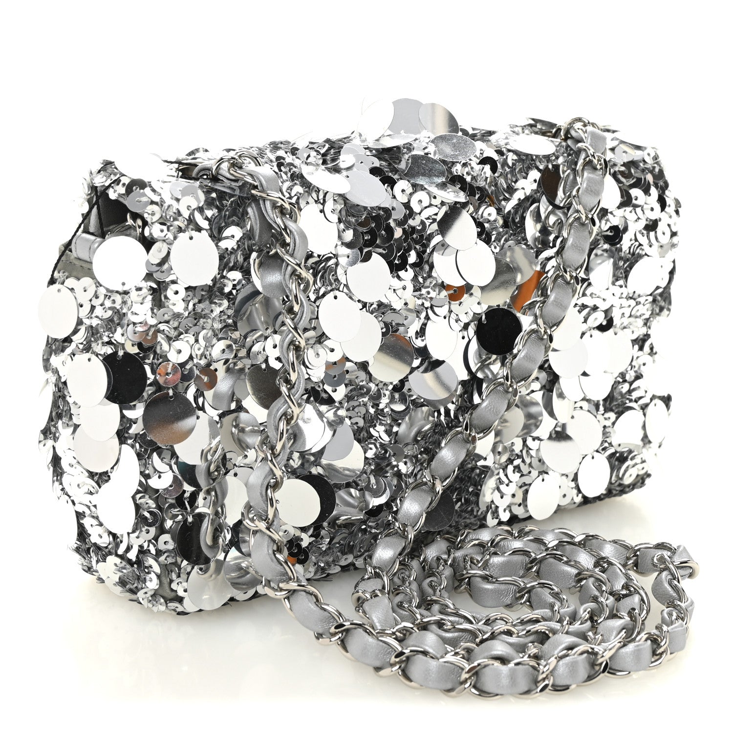 Chanel Sequin Mini Rectangular Flap Silver 3 of 11
