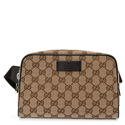 Gucci Monogram Dollar Calfskin Belt Bag Beige Ebony Testa di Moro Marrone Scuro 1 of 11