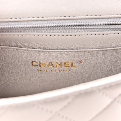 Chanel Lambskin Quilted Mini Top Handle Rectangular Flap Grey 6 of 10