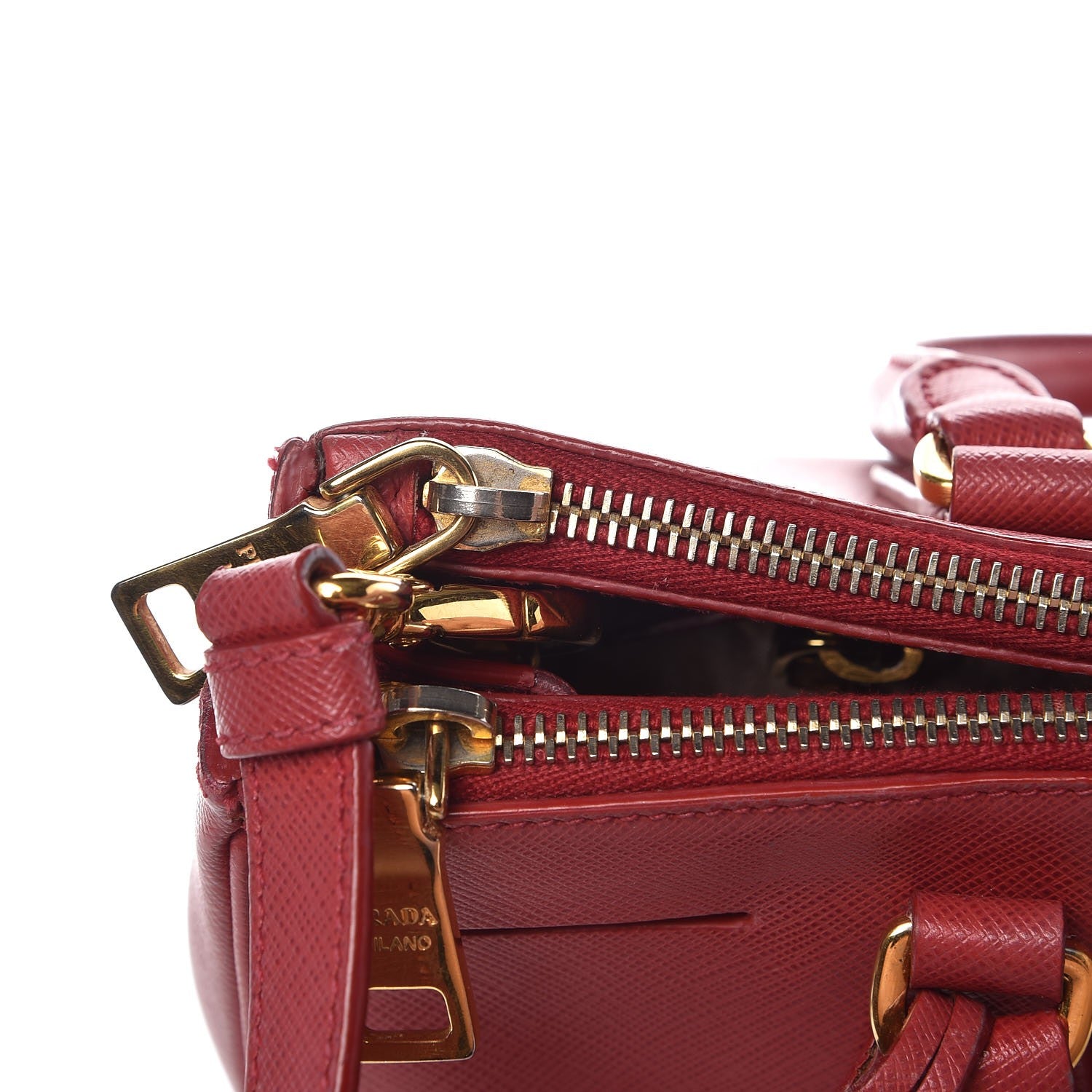 Prada Saffiano Small Galleria Double Zip Tote Peonia 11 of 20