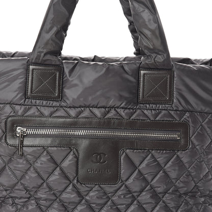 Chanel Nylon Quilted Large Coco Cocoon Tote Grey 6 of 8