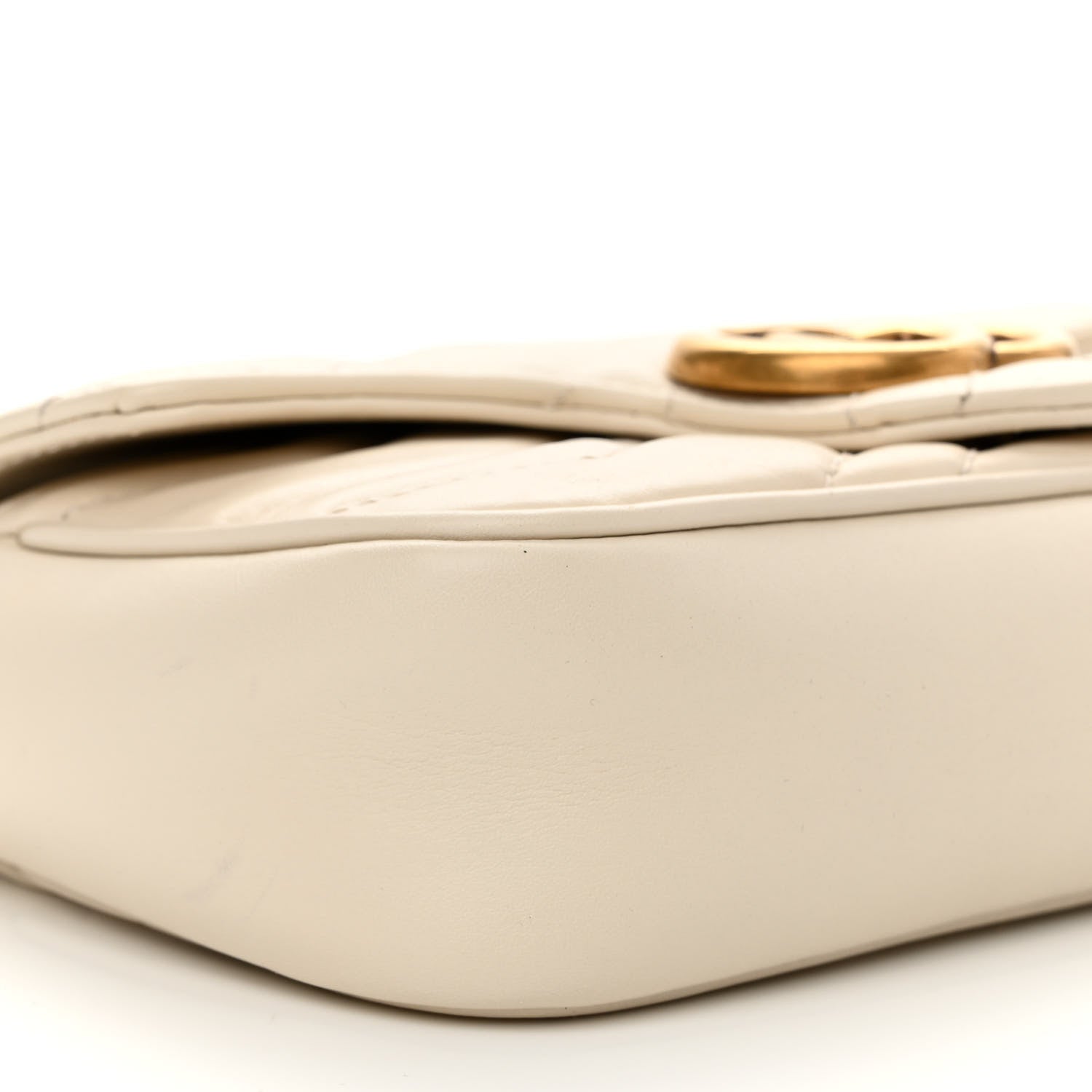 Gucci Calfskin Matelasse Super Mini GG Marmont Shoulder Bag White 9 of 11