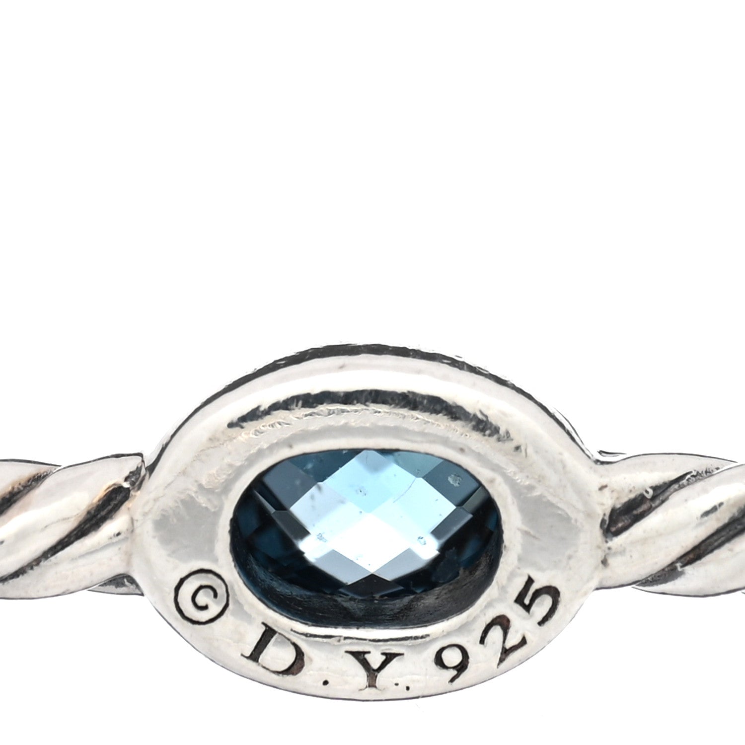 David Yurman Sterling Silver Blue Topaz Classics Cable Bangle Bracelet Set of 2 5 of 6
