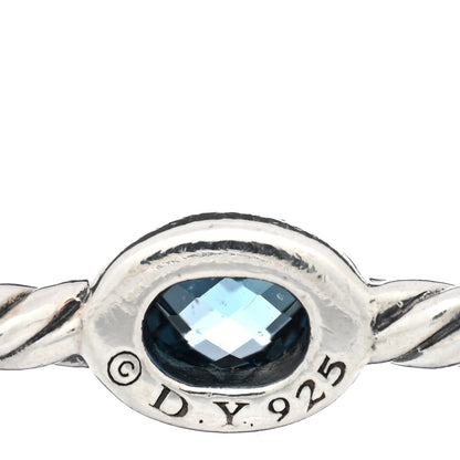 David Yurman Sterling Silver Blue Topaz Classics Cable Bangle Bracelet Set of 2 5 of 6