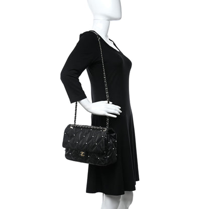 Chanel Lambskin Quilted Pearl Studded Flap Black 2 of 9