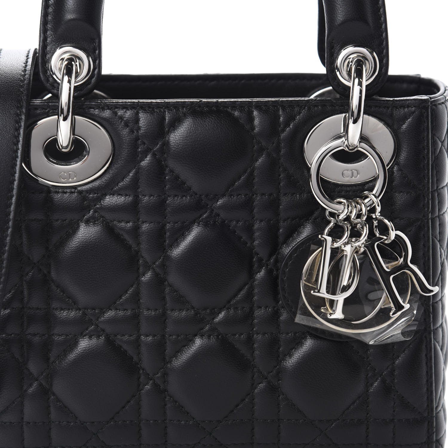 Christian Dior Lambskin Cannage Mini Lady Dior Black 10 of 11