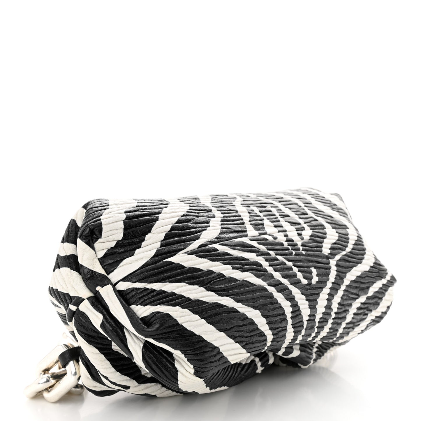 Nappa Zebra Print The Pouch Chain White Black