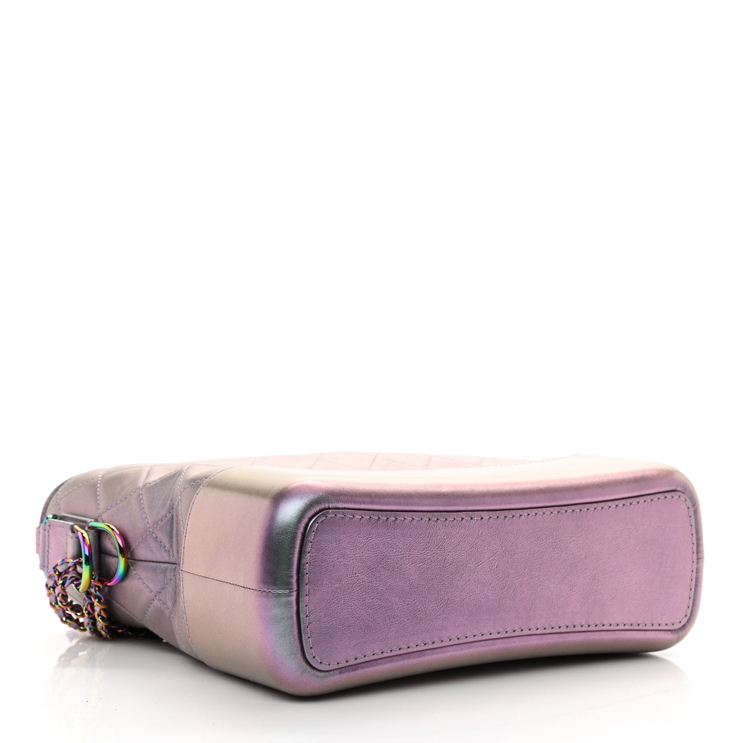 Iridescent Lambskin Calfskin Quilted Medium Gabrielle Hobo Light Purple