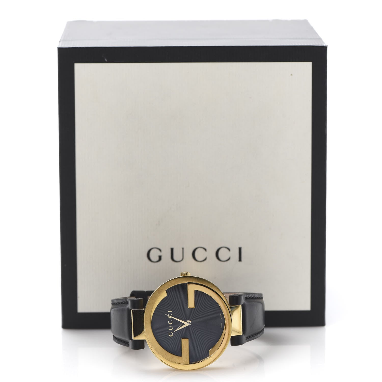 Gucci Stainless Steel Calfskin 37mm Interlocking G Quartz Watch Black 6 of 6