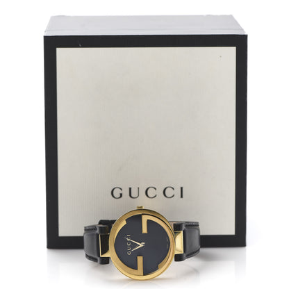 Gucci Stainless Steel Calfskin 37mm Interlocking G Quartz Watch Black 6 of 6