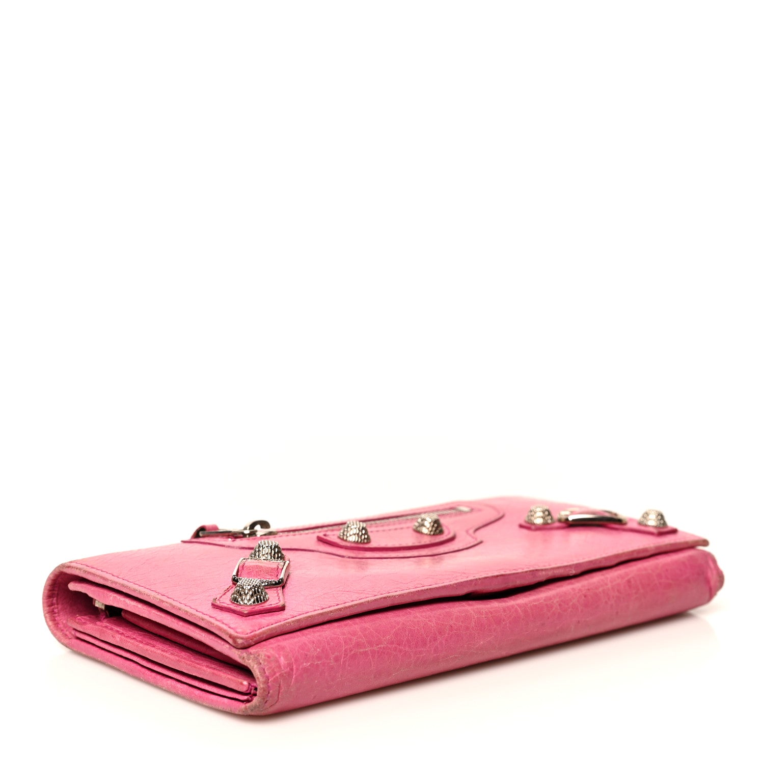 Balenciaga Agneau Giant 12 Silver Hardware Continental Zip Around Wallet Cyclamen 4 of 16