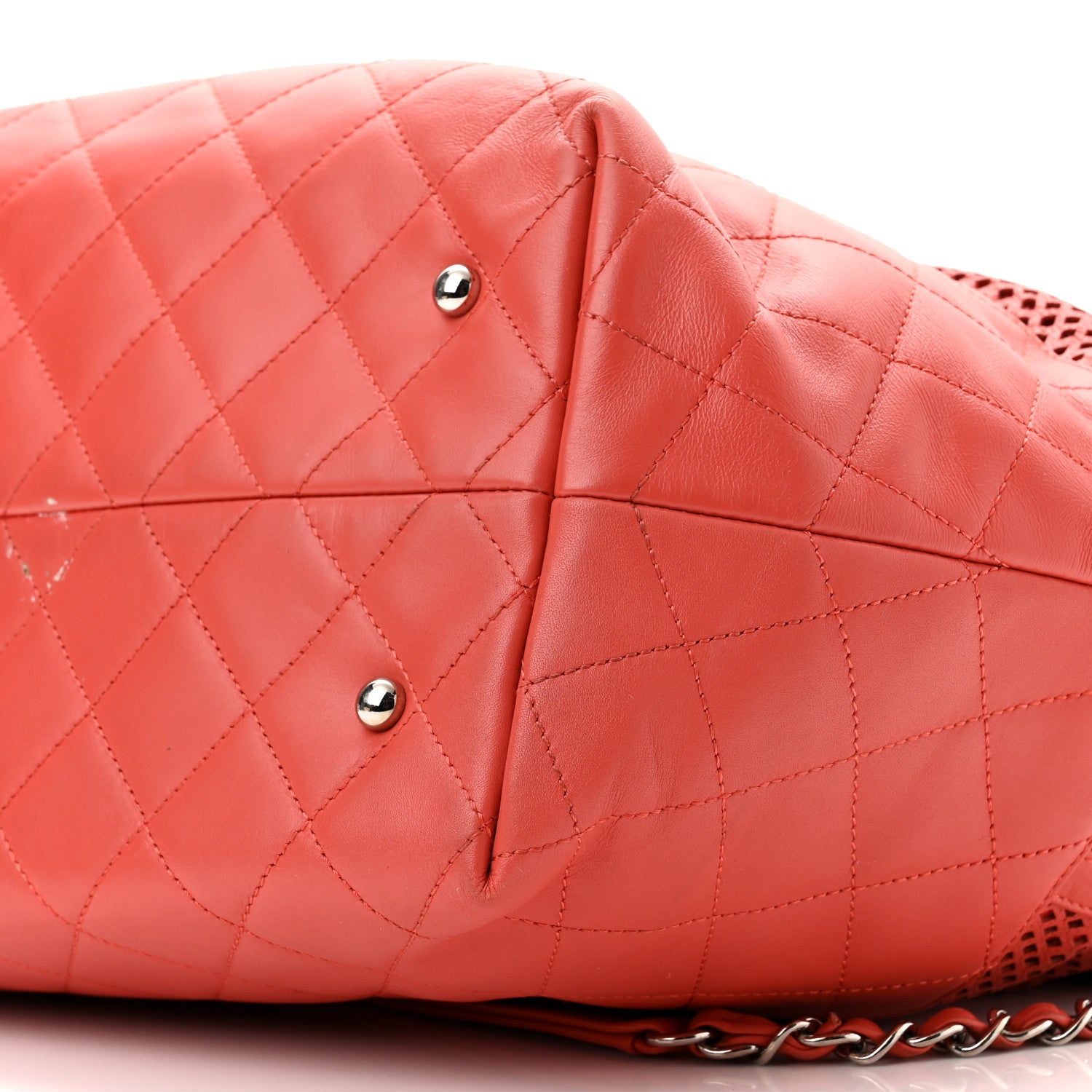 Chanel Calfskin Perforated Up In The Air North South Tote Red 10 of 11