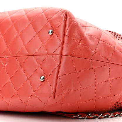 Chanel Calfskin Perforated Up In The Air North South Tote Red 10 of 11