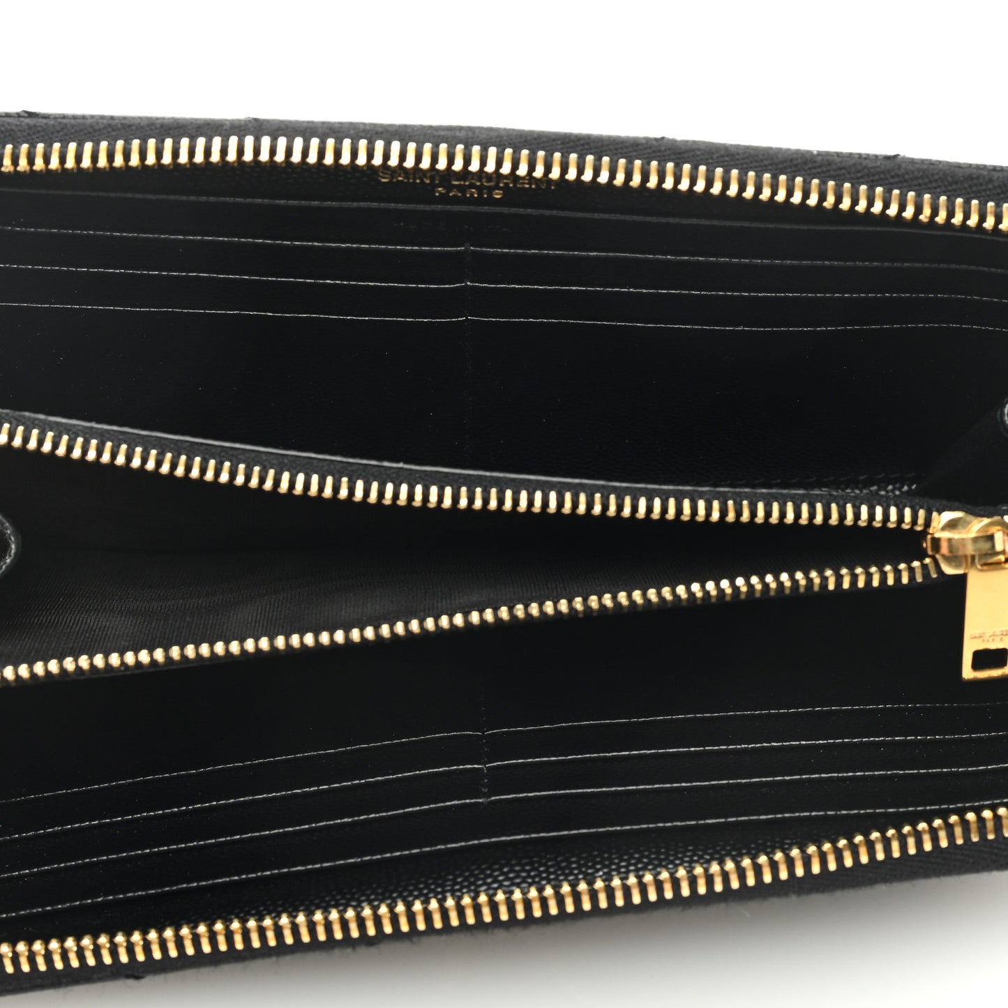 Grain De Poudre Matelasse Chevron Monogram Zip Around Wallet Black