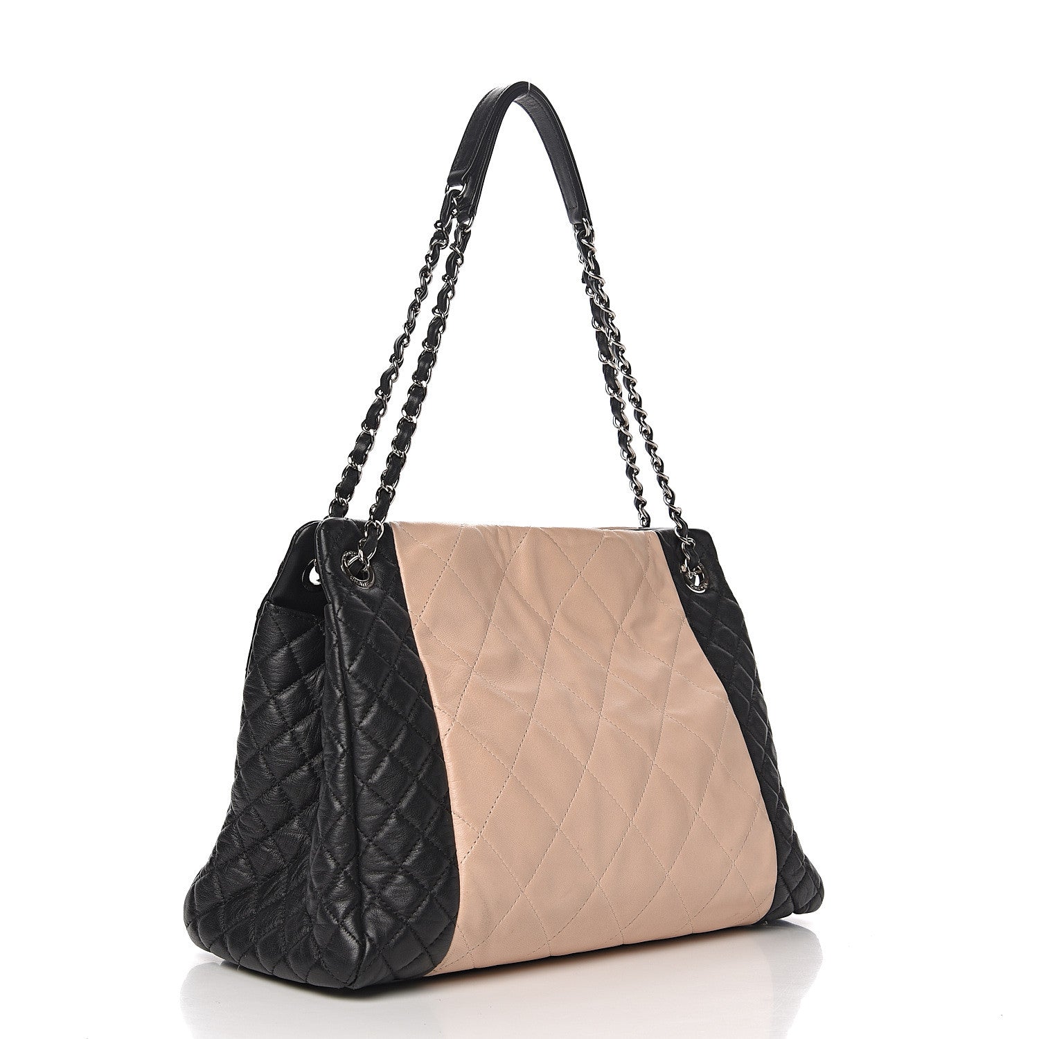 Chanel Lambskin Quilted CC Shopping Tote Black Rose Clair 2 of 15