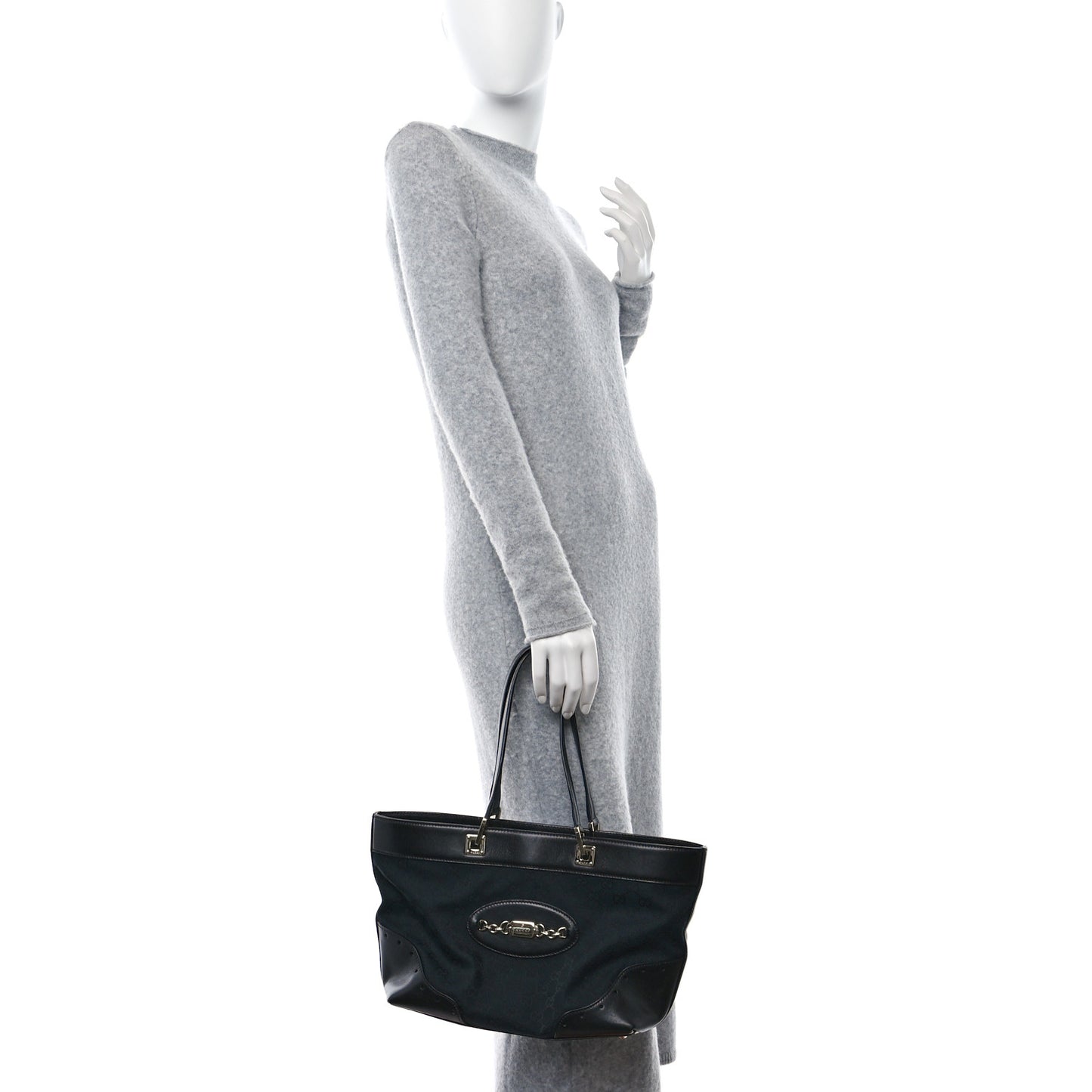 Monogram Large Punch Tote Black