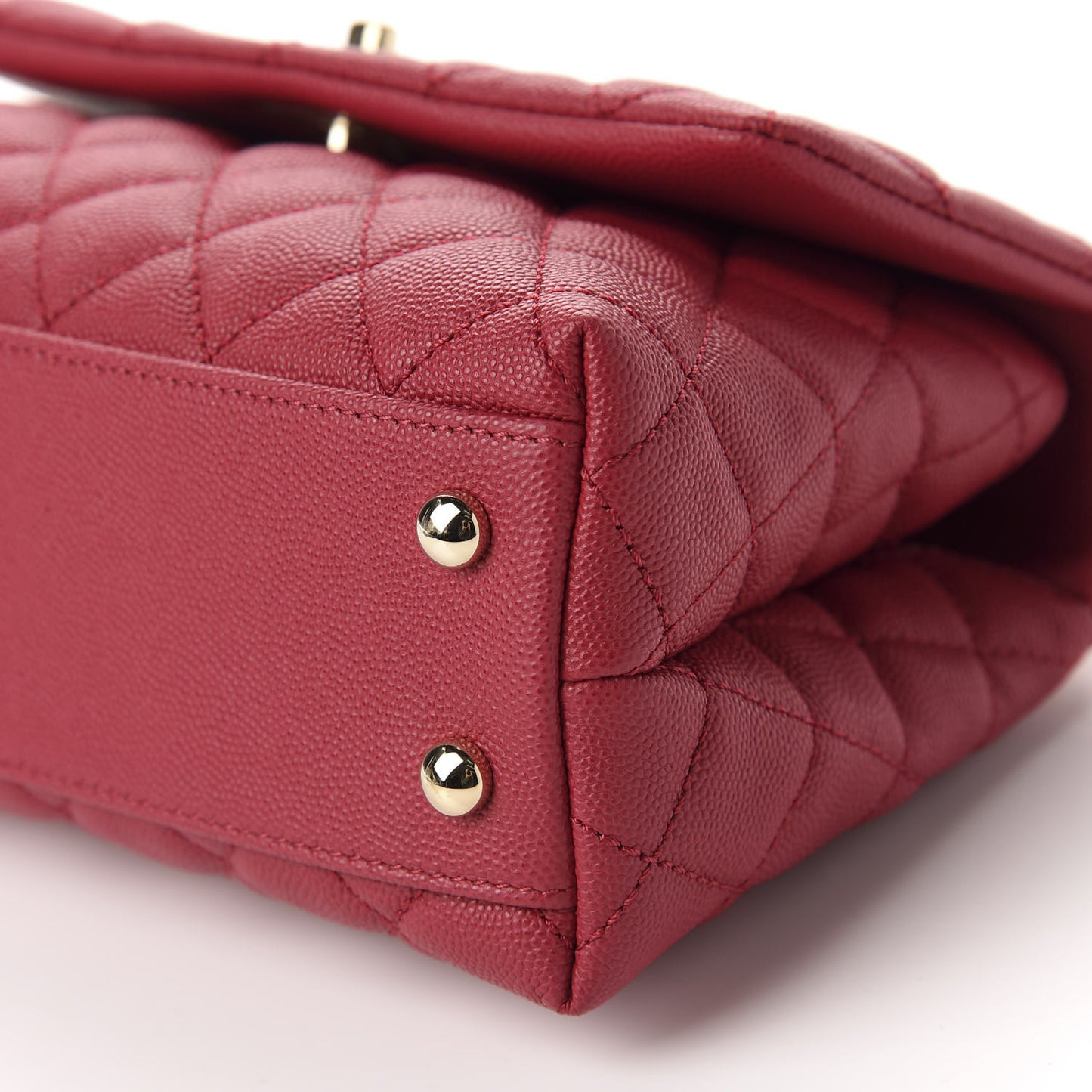 Caviar Quilted Mini Coco Handle Flap Dark Pink