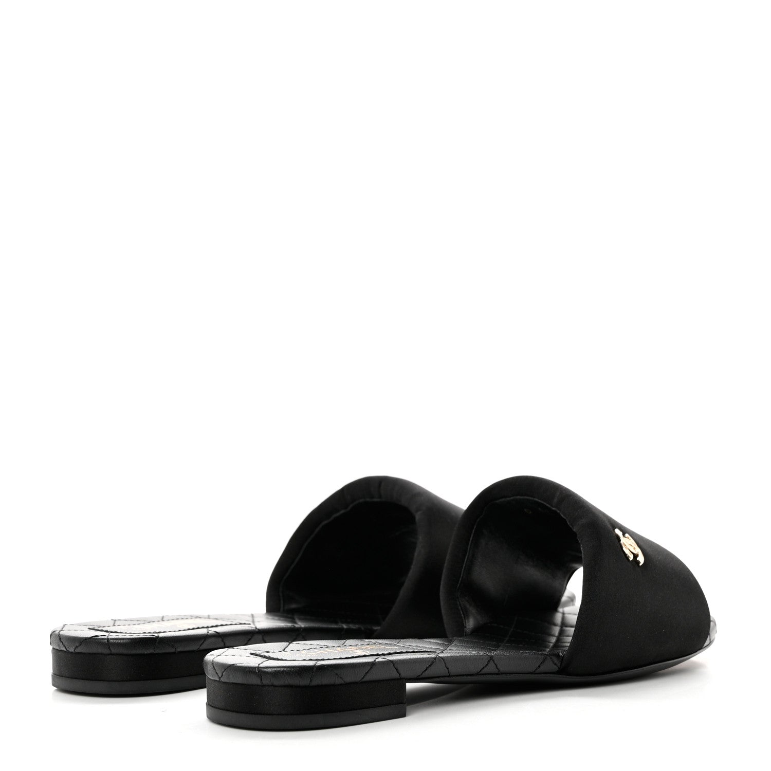 Chanel Satin Mule Sandals 38.5 Black 4 of 9