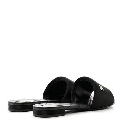 Chanel Satin Mule Sandals 38.5 Black 4 of 9