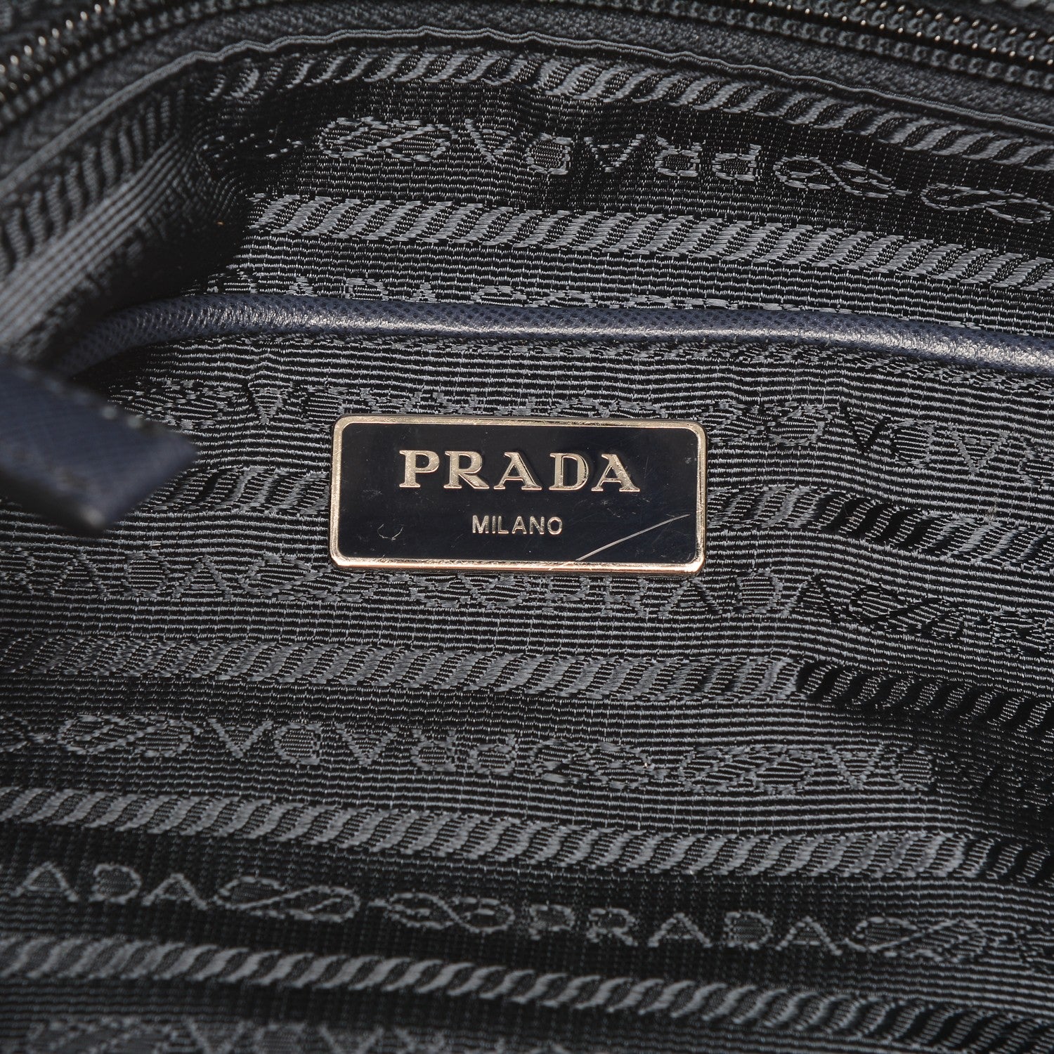 Prada Tessuto Nylon Saffiano Tote Blue 6 of 12