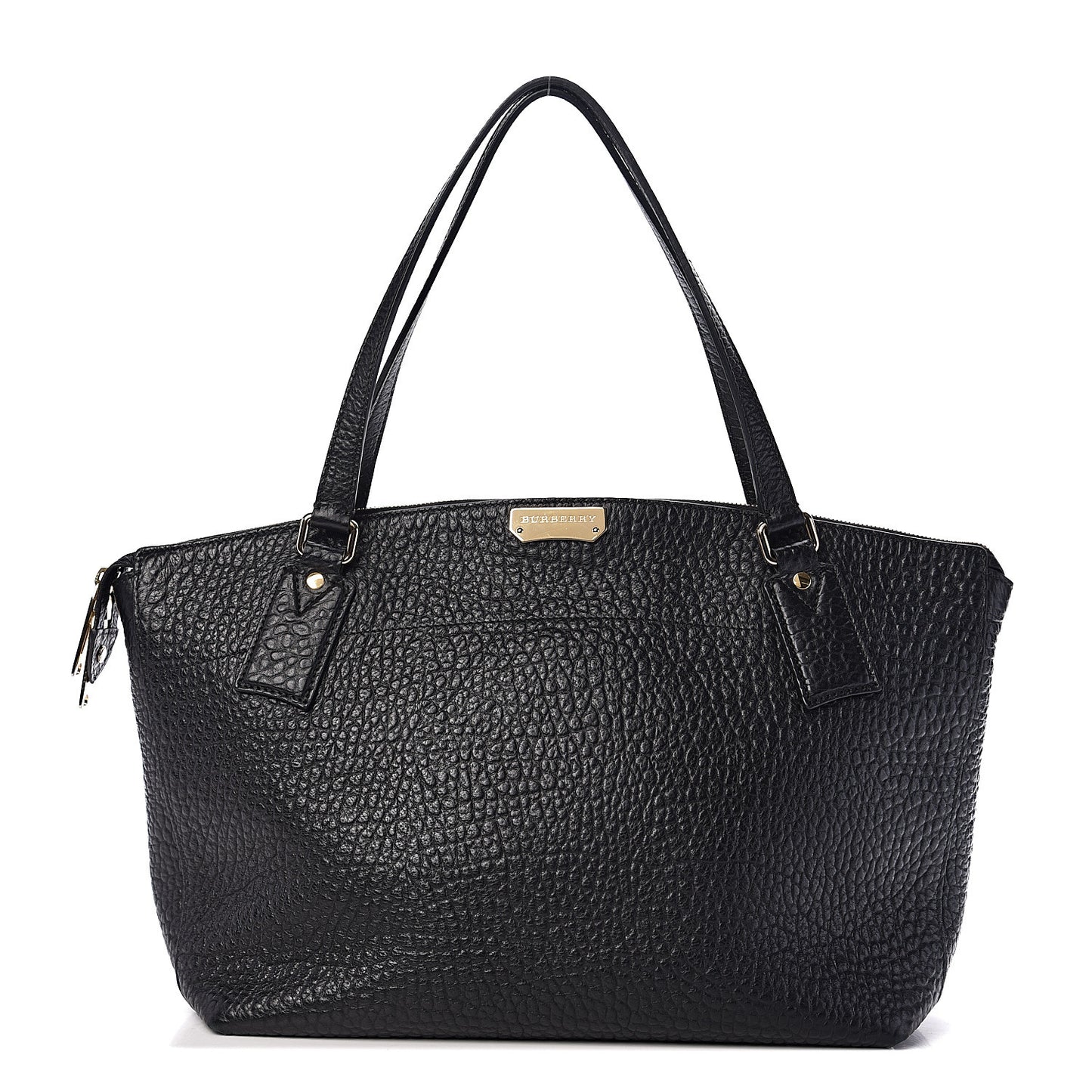 Signature Grain Calfskin Medium Welburn Tote Black