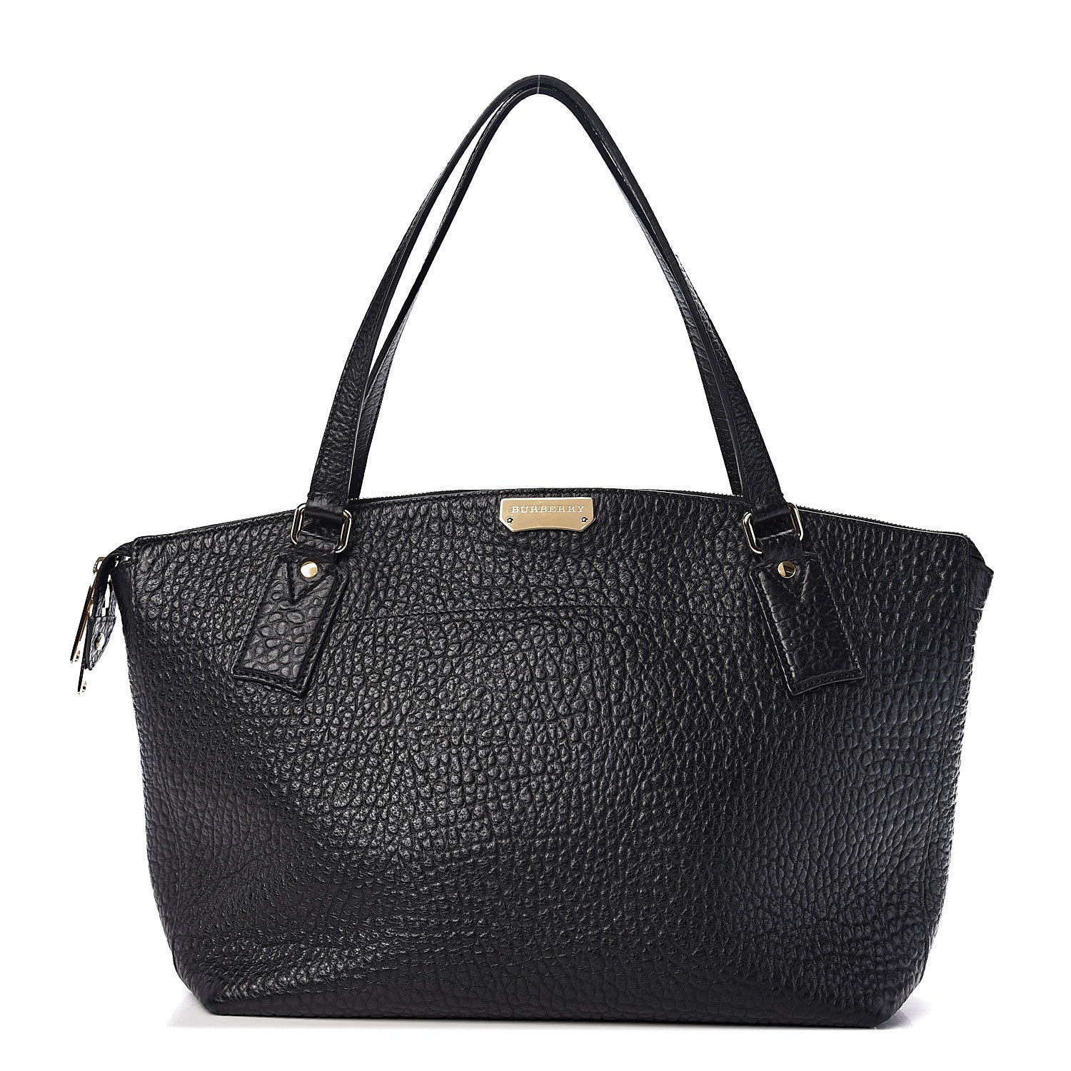 Burberry Signature Grain Calfskin Medium Welburn Tote Black 1 of 9