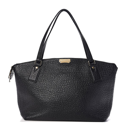 Burberry Signature Grain Calfskin Medium Welburn Tote Black 1 of 9