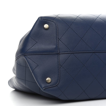 Chanel Calfskin Stitched Large Shopping Tote Blue 8 of 9