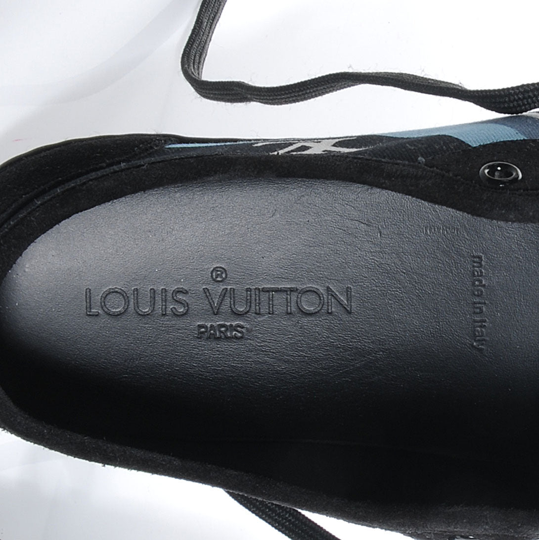 Louis Vuitton Suede Canvas Totem Sneakers 10 Black 5 of 7