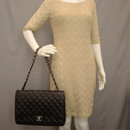 Chanel Lambskin Quilted Maxi Double Flap Black 2 of 10