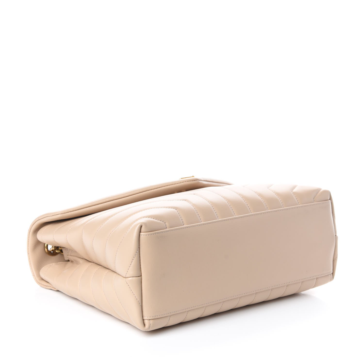 Saint Laurent Calfskin Y Quilted Monogram Medium Loulou Chain Satchel Nude Powder 4 of 9