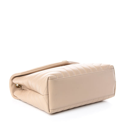 Saint Laurent Calfskin Y Quilted Monogram Medium Loulou Chain Satchel Nude Powder 4 of 9